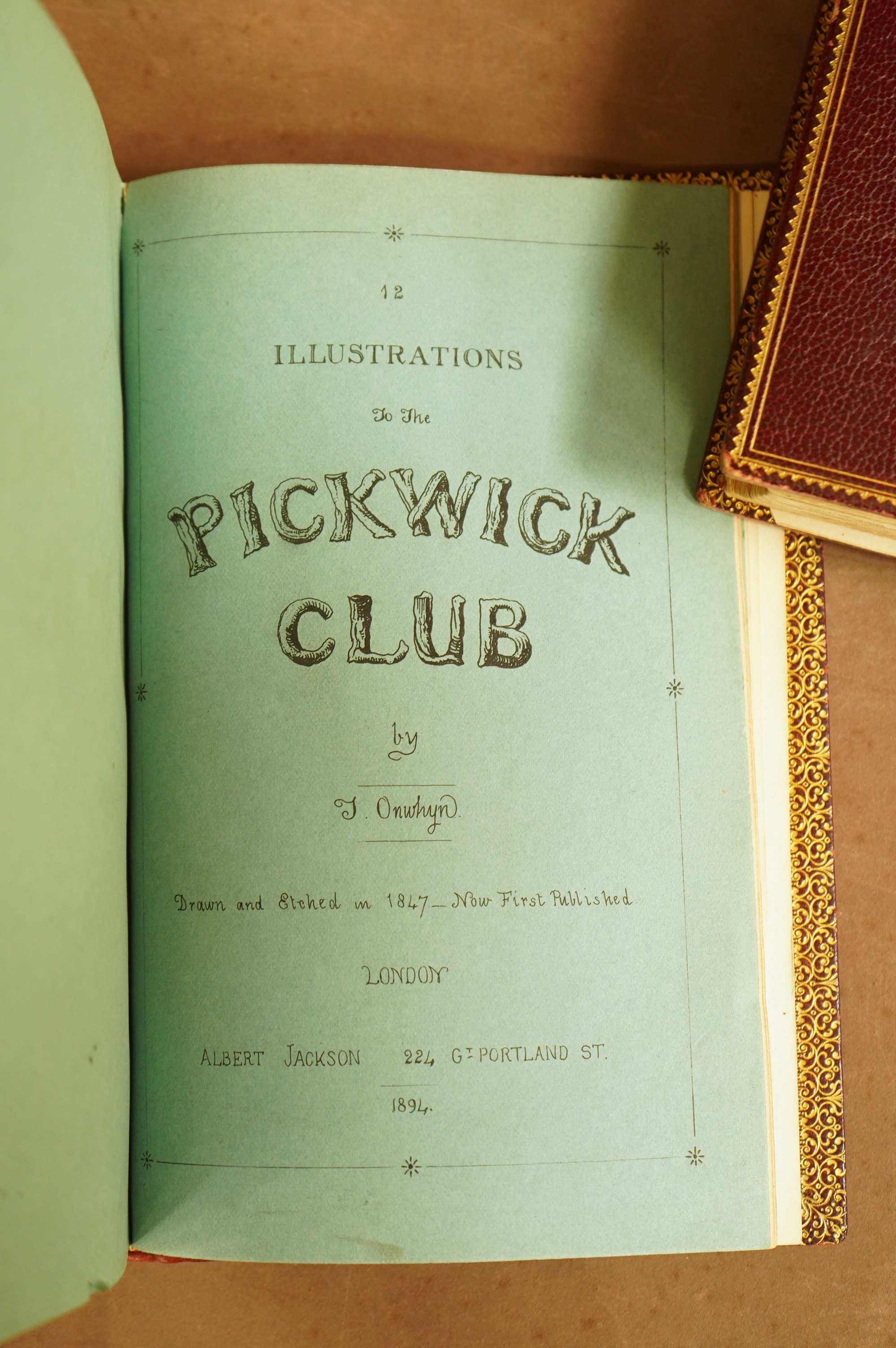 Dickens, Charles - The Posthumous Papers of the Pickwick Club. First Edition. Extra - Illustrated copy (bound as 2 vols.). pictorial engraved title, frontis. and 41 plates (by H.K. Browne, Seymour & Buss), half title; re
